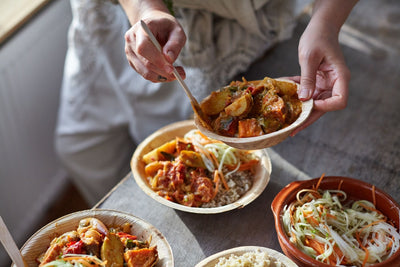 Summer Festival Feast - Sweet Potato Curry and Chilli Slaw